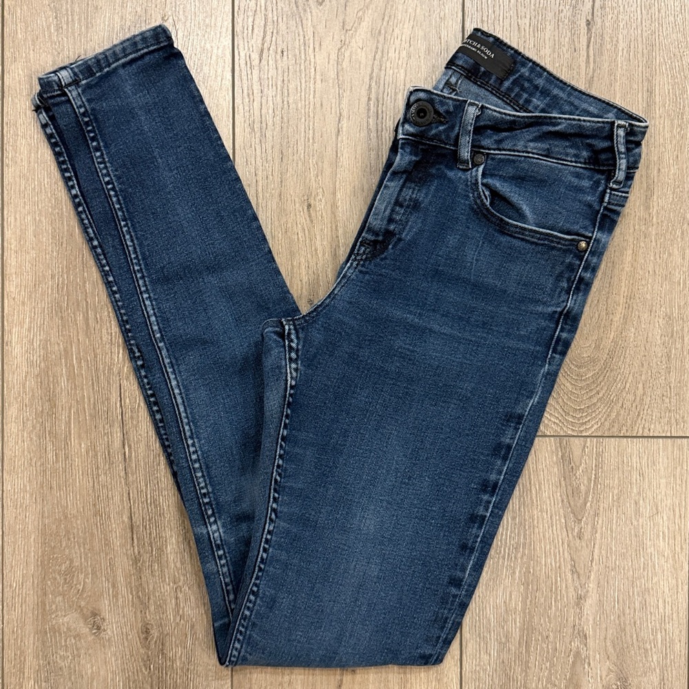 Scotch & Soda La Bohemienne Mid Rise Skinny Dark Blue Stretch Jeans 27x32